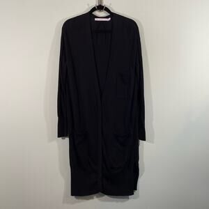 & Other Stories Women's Black V-neck Duster Length Button Up Cardigan Size S